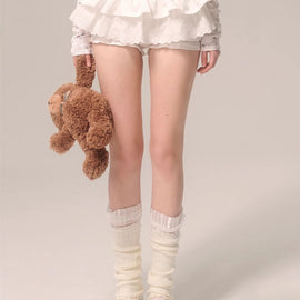 Less also eye white pearl white lace French bow design sense belt niche versatile skirt TLA00008