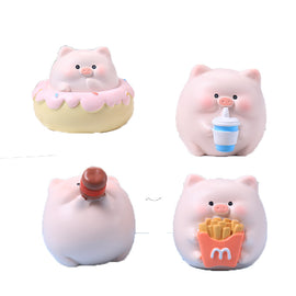 Resin cartoon cute little pink pig DIY jewelry accessories car center console micro landscape desktop decoration ornaments