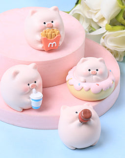 Resin cartoon cute little pink pig DIY jewelry accessories car center console micro landscape desktop decoration ornaments