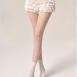 Less also eye spring peach bud pink white French spring summer new lace A-line cake skirt ballet shorts